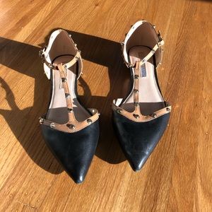 Audrey Brooke black studded flats size 9.5